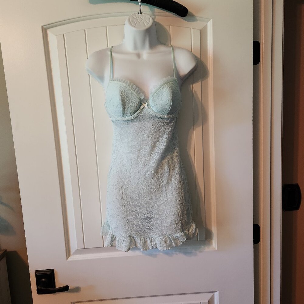 Victoria's Secret Light Blue Lace Chemise